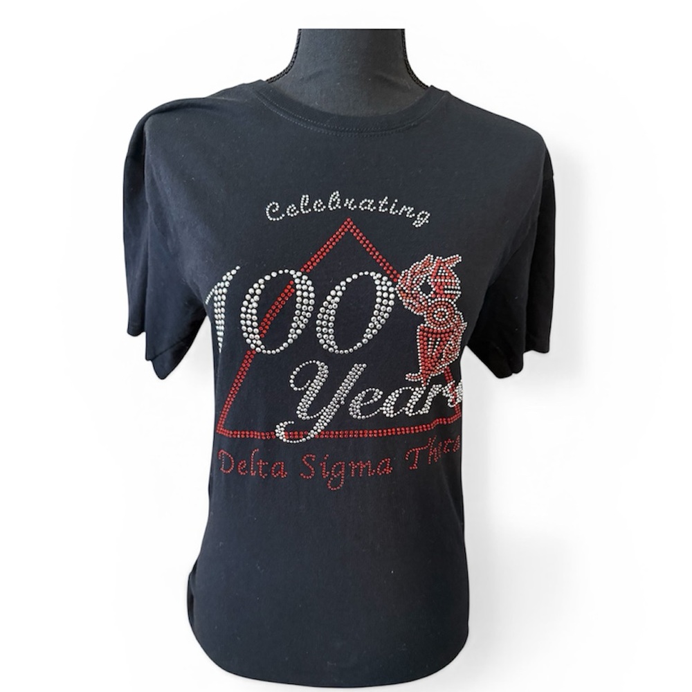 Delta Sigma Theta Centennial “Celebrating 100 Years” Rhinestone Tee | ΔΣΘ | NWOT